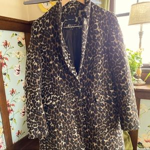 Zara faux leopard 3/5 length coat size 12